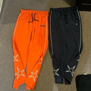 Orange and Navy Star Track Pants